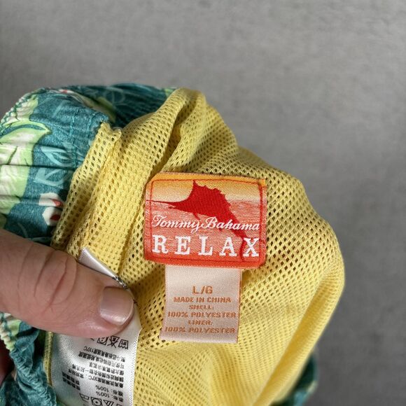 Tommy Bahama Relax Swim Trunks Men’s Size L Blue Green Floral Print Beach Palms - Picture 7 of 10